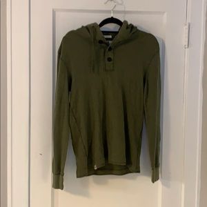 Club Room Fitted Quarter-Buttoned Hoodie